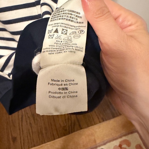 3.1 Phillip Lim Black and White Striped Kids Tank Top - Picture 4 of 4